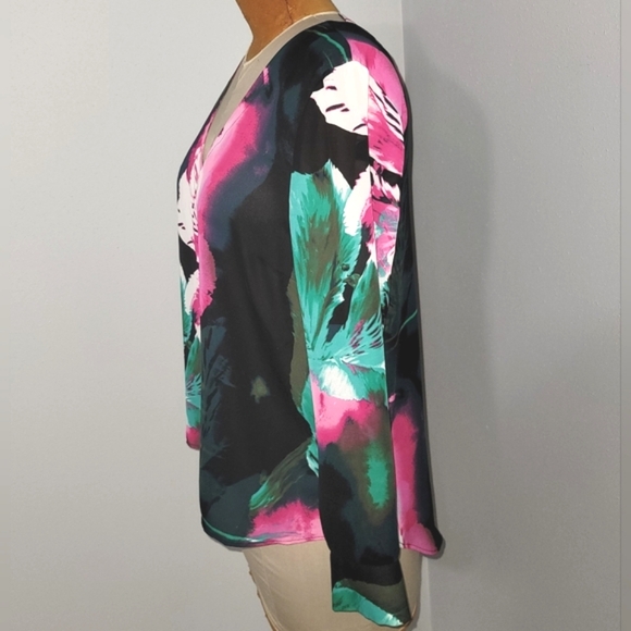 Jennifer Lopez floral top  Sz L - Picture 2 of 8